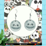 Panda Double Sided Earrings - Pinewood and Resin Earrings