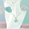 Blue Queen Anne's Lace Flower Pendant Necklace