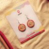 Cute Burger Double Sided Earrings - Pinewood and Resin Earrings