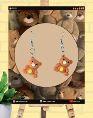 Cute Sitting Teddy Bear Earrings