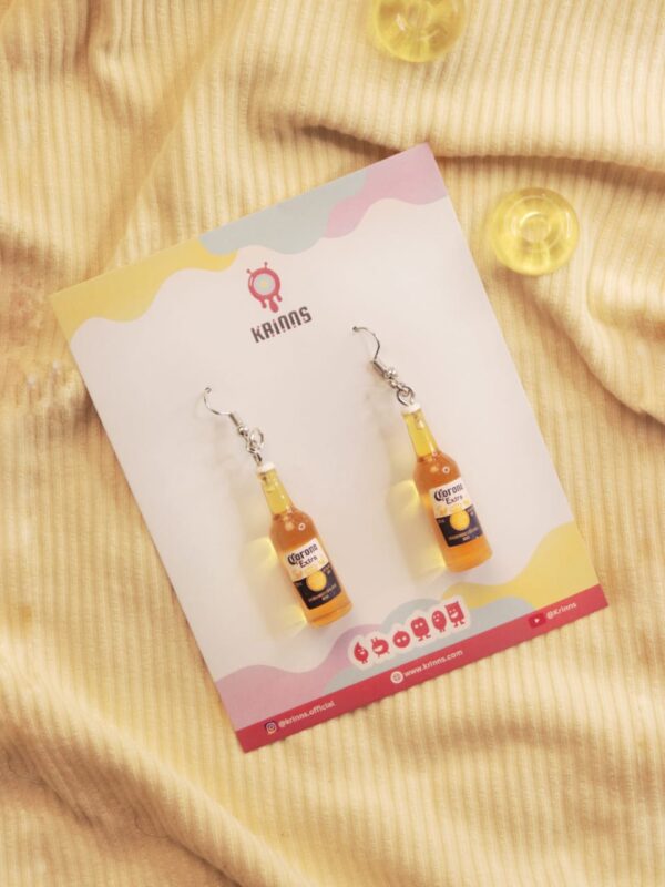 Miniature Corona Beer Bottle Earrings