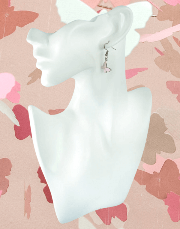 Pink Butterfly Charm Earrings