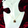 Square Custom Preserved Rose Petal Resin Pendant Necklace