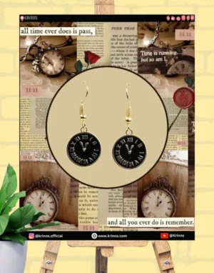 Double Sided Clock Time Charm Earrings